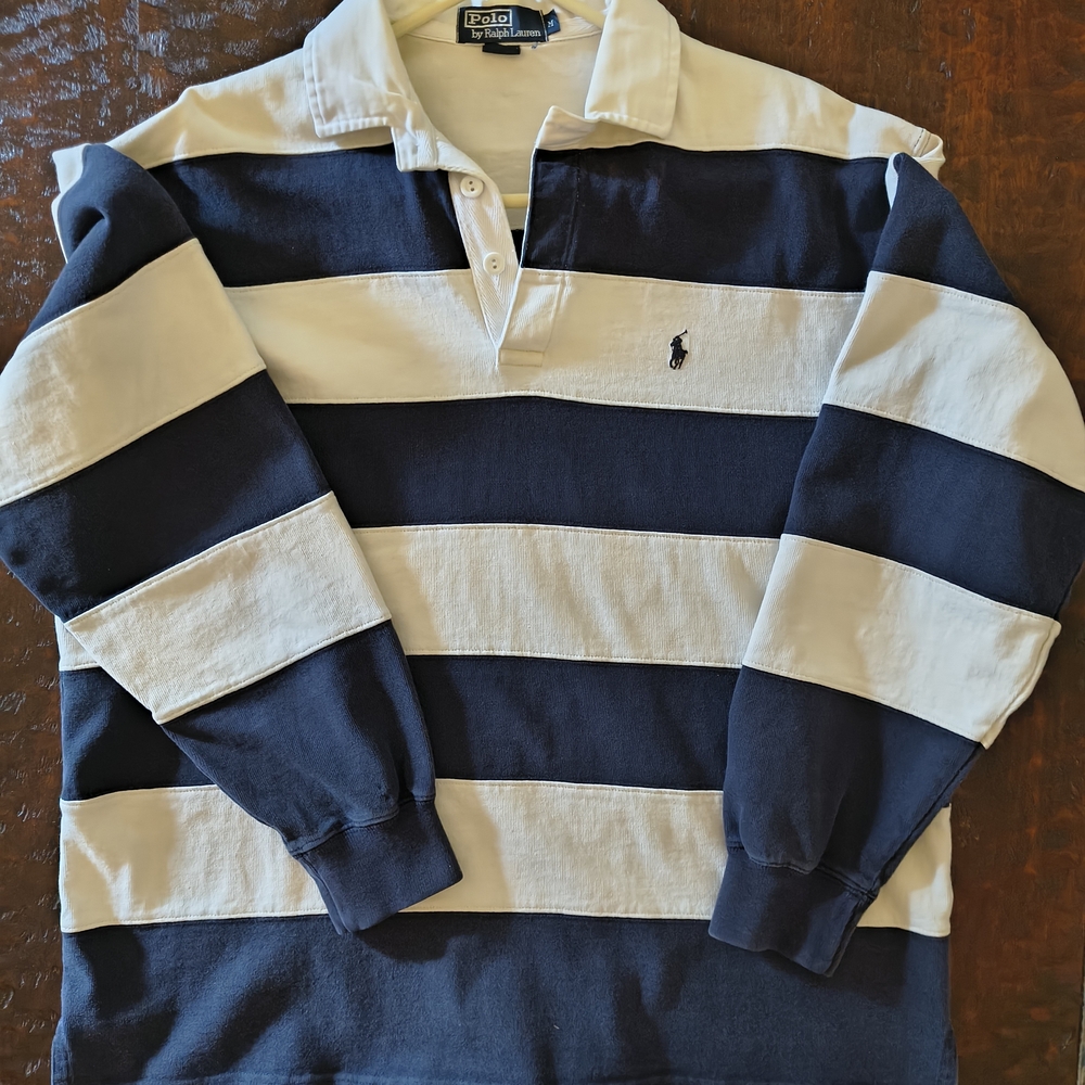 Polo by Ralph Lauren Men's Bold Navy and White Rugby Shirt